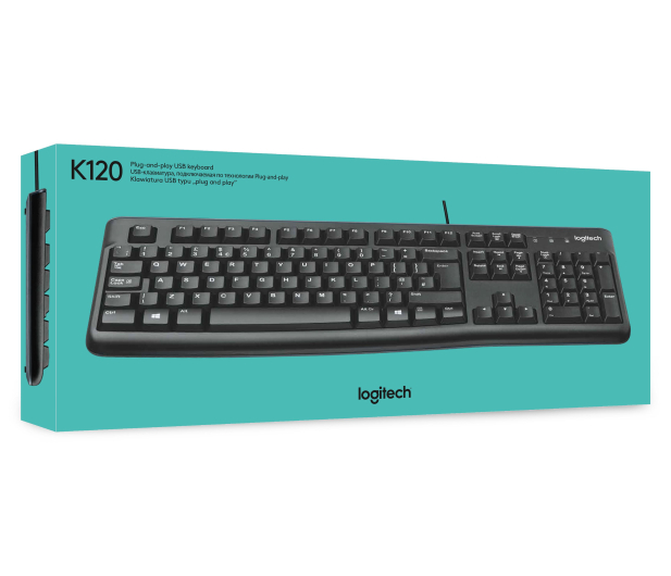 Logitech K120 Keyboard czarna USB - 57307 - zdjęcie 5
